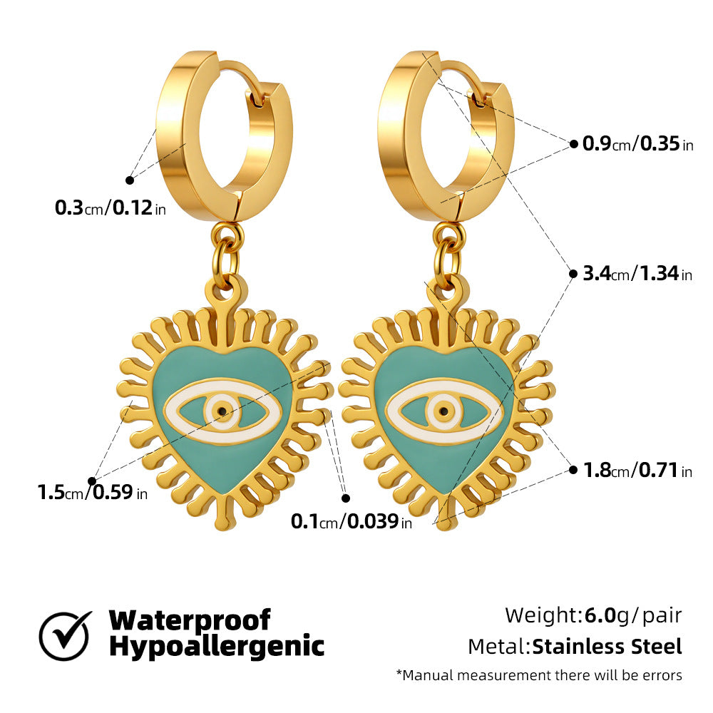 SUPERVALUECHOICE HCSETA00029 Heart-Shaped Devil's Eye Earrings