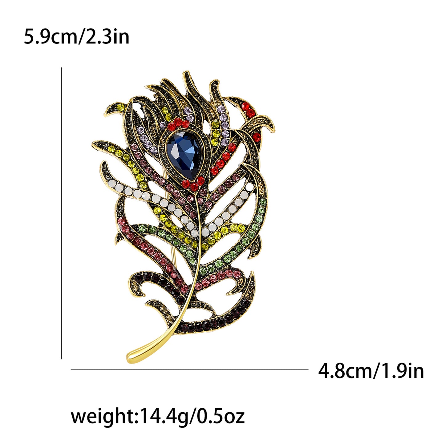 SUPERVALUECHOICE HCSESA00021 Vintage Peacock Feather Brooch