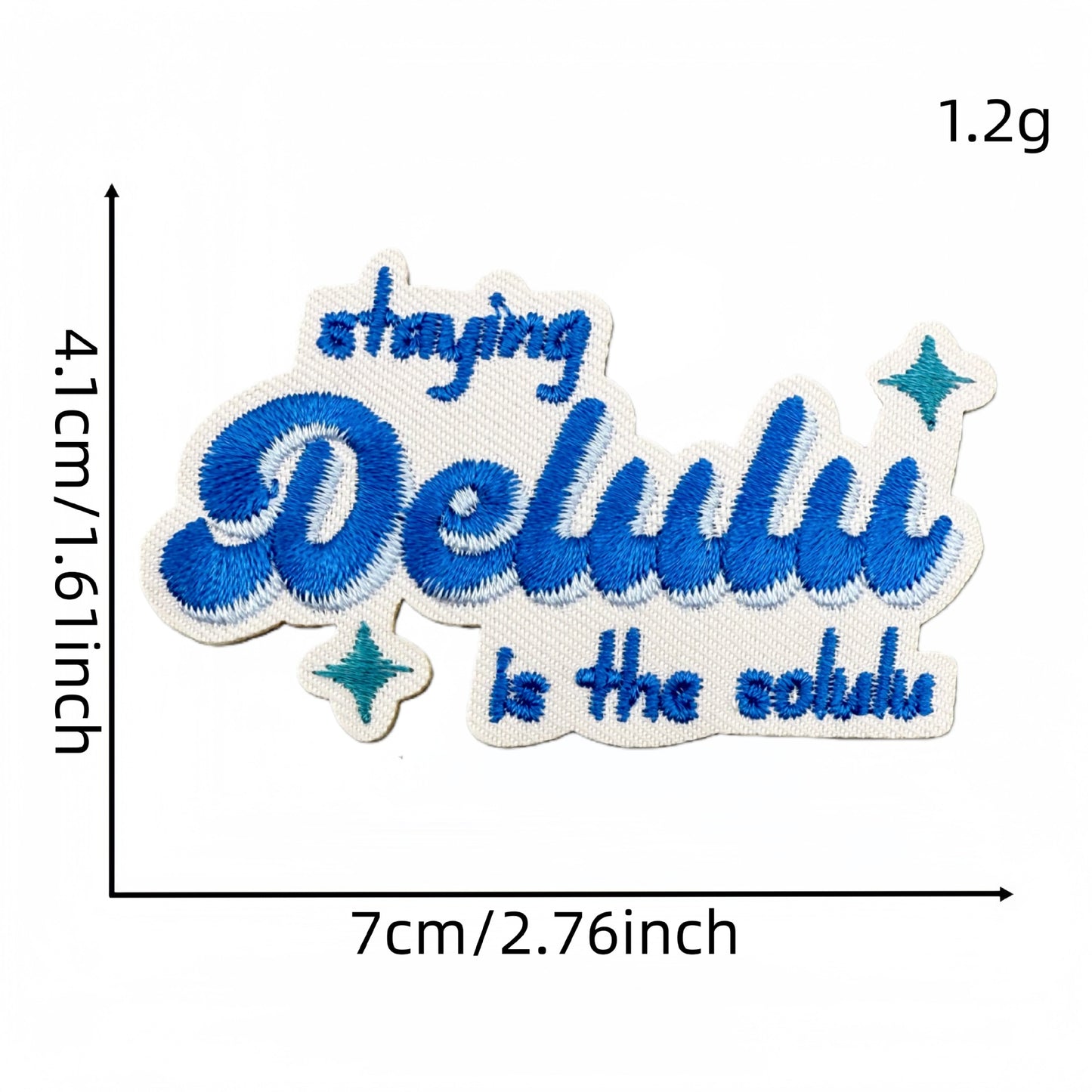 SUPERVALUECHOICE HCSEYSB00030 15Pcs Blue Positive Quote Embroidered Iron On Patches Inspirational Clothing DIY Decor Appliques