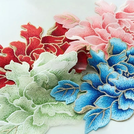 SUPERVALUECHOICE HCSEYB00124 Floral Embroidered Fabric Patches 7.8''×4.8''
