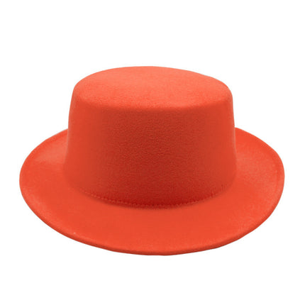 SUPERVALUECHOICE HCSEK00044 Vintage Flat Top Fedora Hat Wide Brim Jazz Style Unisex Cap