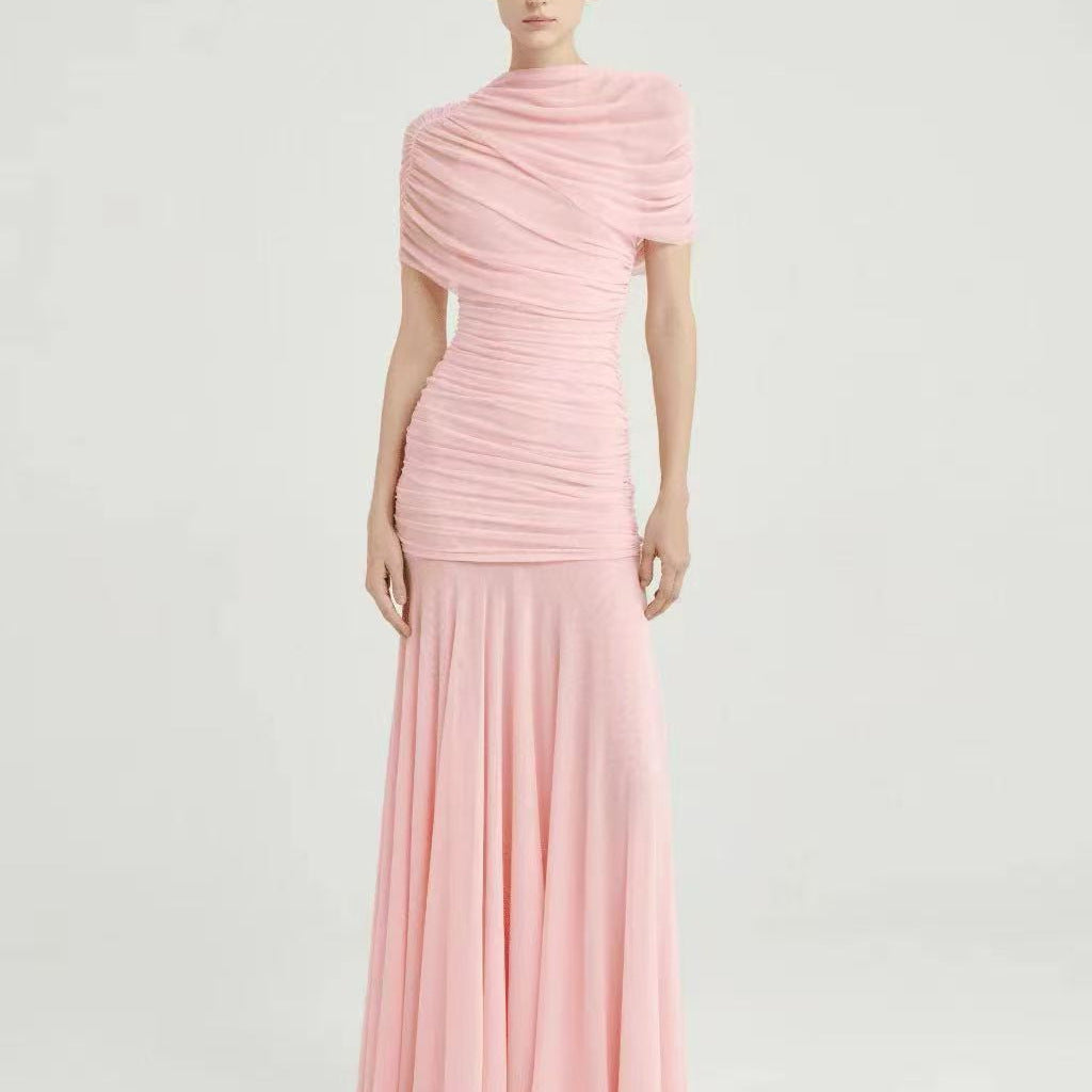 SUPERVALUECHOICE HCSEAA00008 Asymmetric Draped Ruched Gown