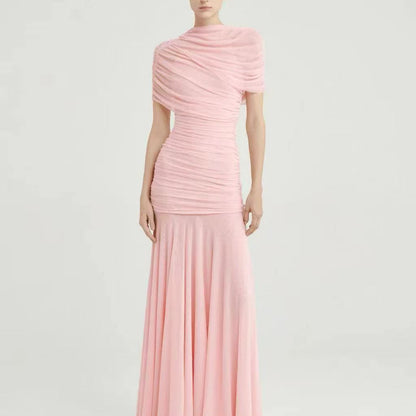 SUPERVALUECHOICE HCSEAA00008 Asymmetric Draped Ruched Gown