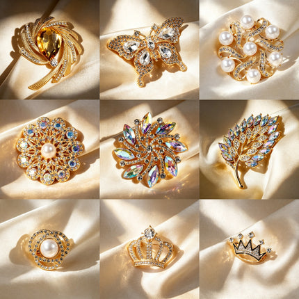 SUPERVALUECHOICE HCSESA00100 Sparkling Rhinestone Lapel Brooches