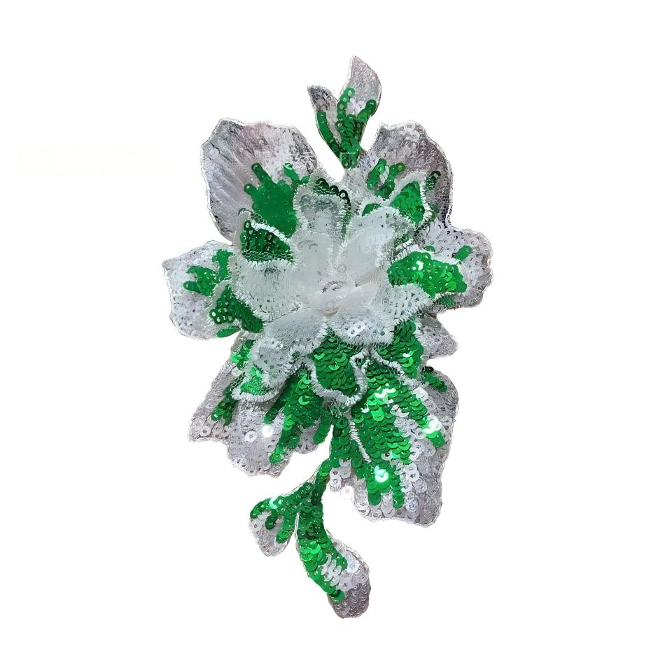 SUPERVALUECHOICE HCSEYC00018 Multi-Color 3D Layered Sequin Rose Embroidery Applique Floral Patch