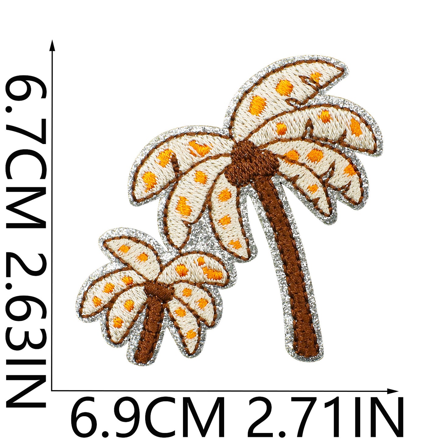 SUPERVALUECHOICE HCSEYSB00008 21 Pack Silver Glitter Trim Leopard Print Iron On Patches Mixed Cute Western Design Embroidered Appliques for Jacket Hat Backpack Clothing DIY Decor