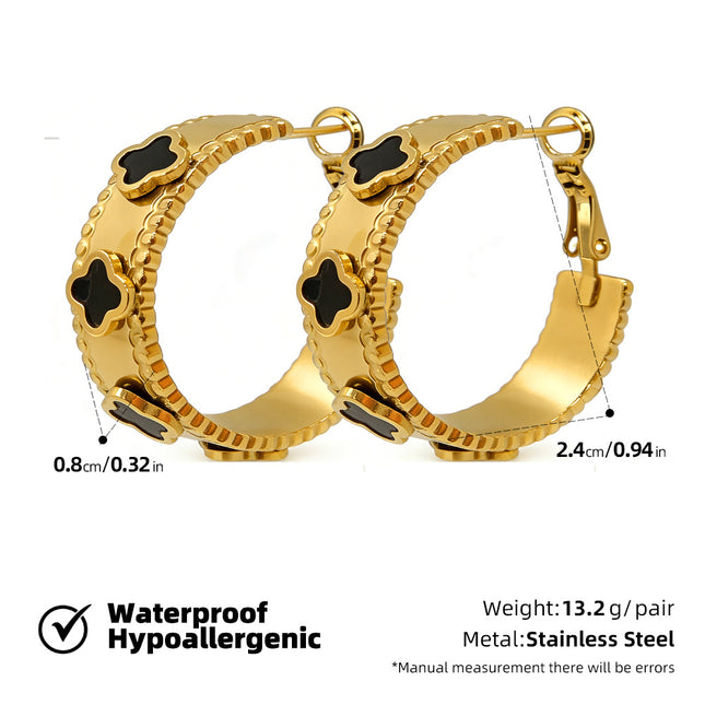 SUPERVALUECHOICE HCSETA00025 Four-Leaf Clover Kaleidoscope Earrings