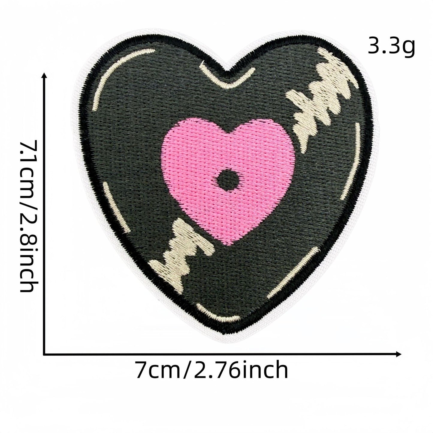 SUPERVALUECHOICE  HCSEYB00005 Sweet and Edgy Heart-Shaped Skull and Butterfly Embroidered Fabric Patch