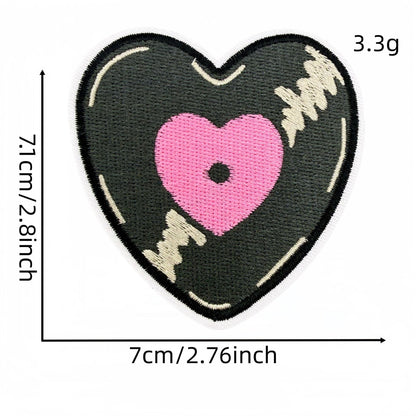 SUPERVALUECHOICE  HCSEYB00005 Sweet and Edgy Heart-Shaped Skull and Butterfly Embroidered Fabric Patch