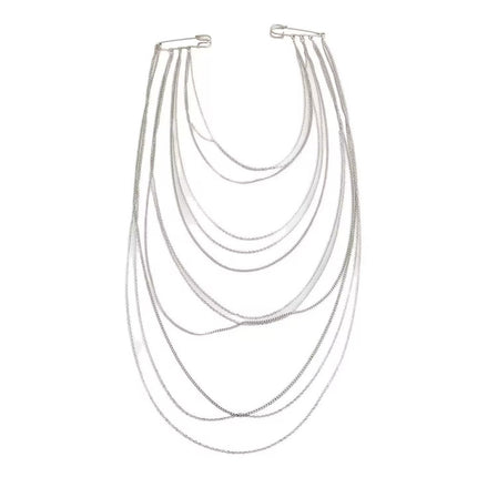 SUPERVALUECHOICE HCSESA00102 Casual Fashion Brooch/Lapel Pin, Versatile Elegant Safety Pin With Chain Tassel, Suitable For Women To Accessorize Various Outfits, Bags, And Jewelry