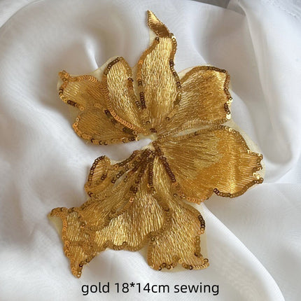 SUPERVALUECHOICE HCSEYC00011 Sequin Flower Embroidered Lace Fabric Patch