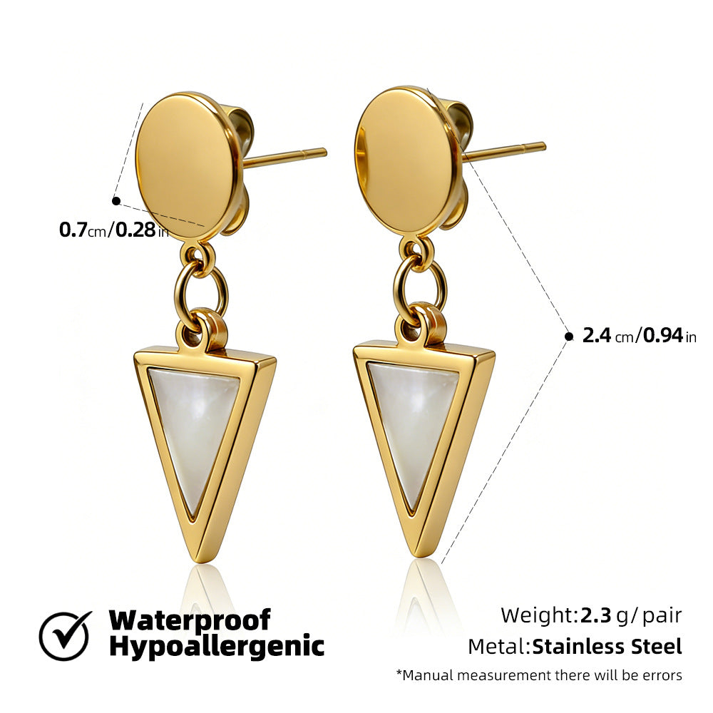 SUPERVALUECHOICE HCSETB00004 Diamond-studded triangle earrings