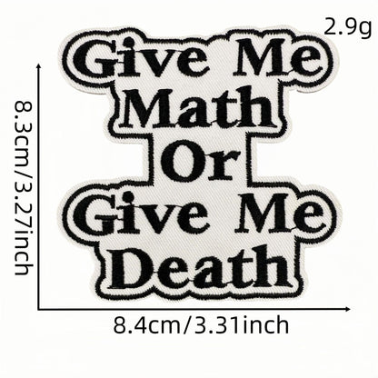 SUPERVALUECHOICE HCSEYSB00031 20Pcs Funny Math Meme Slogan Embroidered Iron On Patches Casual Garment DIY Decor Appliques