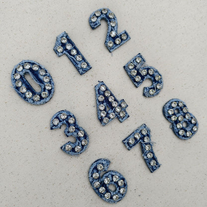 SUPERVALUECHOICE HCSEYE00009 Denim Numbers embroidery clothing fabric patches
