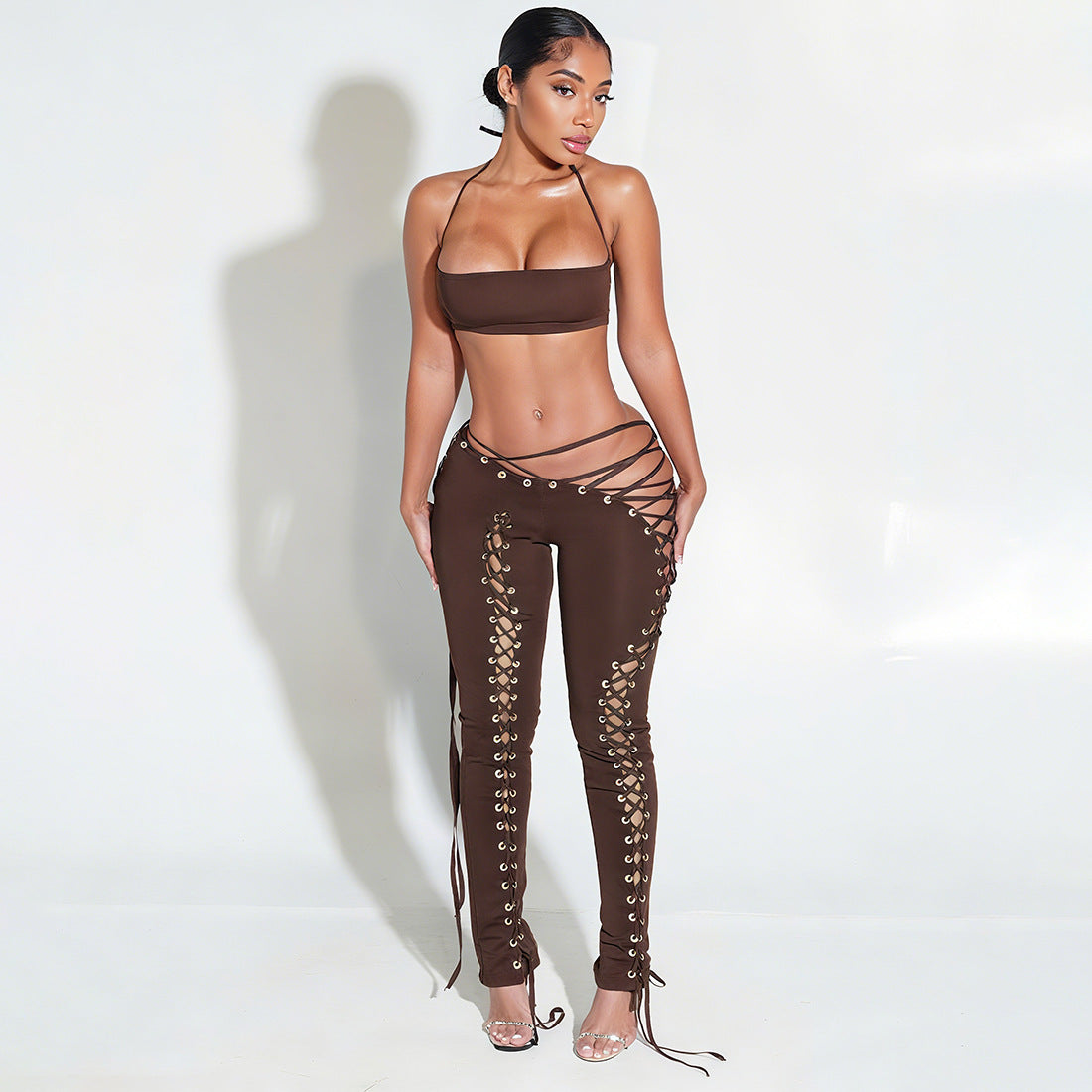 SUPERVALUECHOICE HCSEBB00029 Crop Top & Lace-up Pants Set