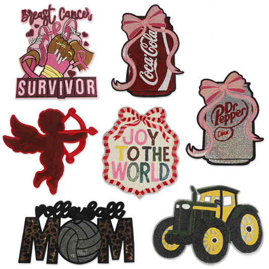 SUPERVALUECHOICE HCSEYC00009 Sequin English Letter Fabric Patch