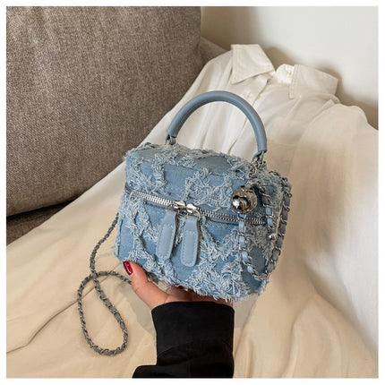 SuperValueChoice HCSEFA00055 Denim Crossbody Bag Elegant Envelope Clutch Bags Women Evening Purse Handbag With Detachable Chain Strap for Wedding Bridal Prom Cocktail Party