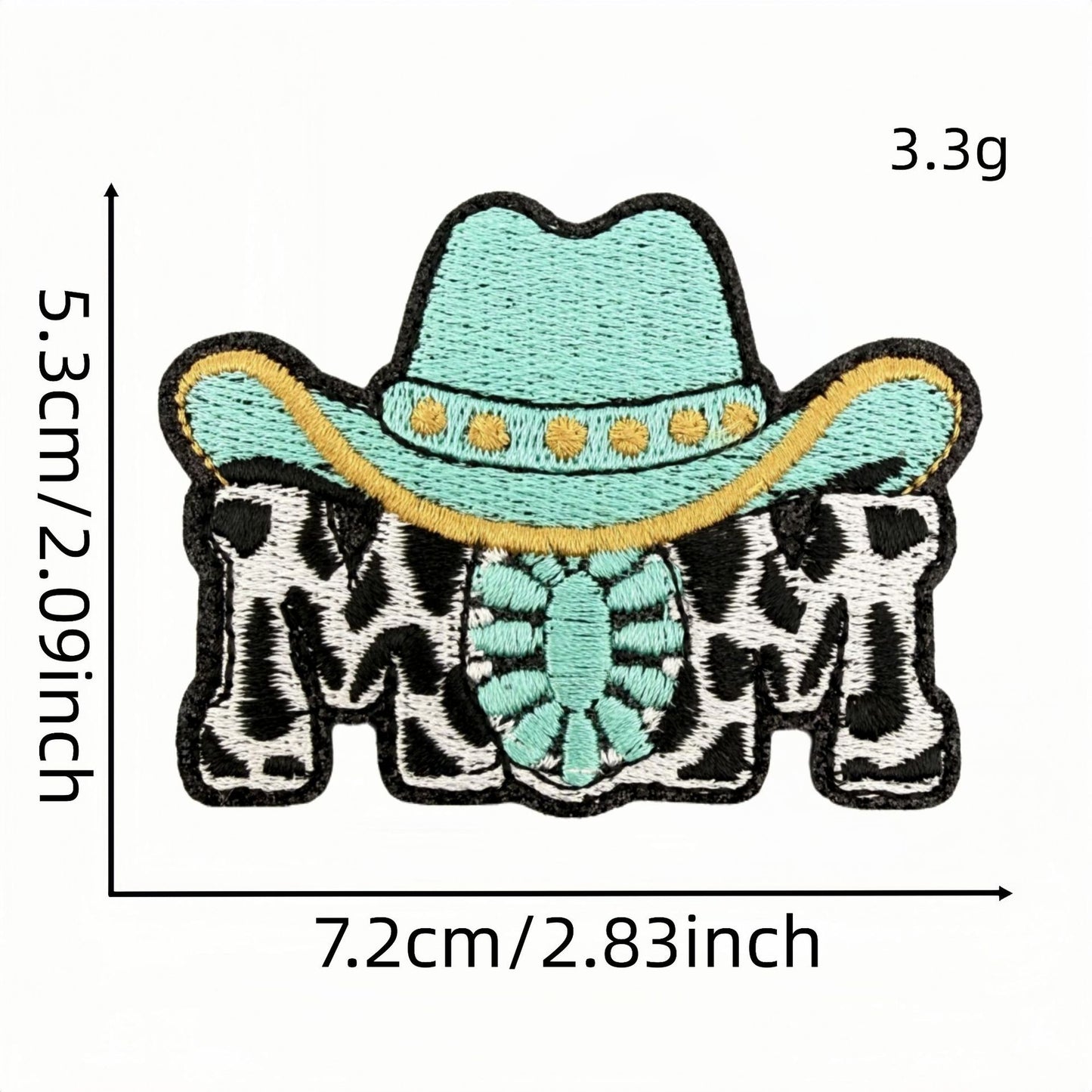 SUPERVALUECHOICE HCSEYSB00006 12 Pack Turquoise Western Cowgirl Iron On Patches Cow Skull Cowboy Hat Boot Cross Embroidered Appliques for Jacket Hat Backpack Clothing DIY Decor