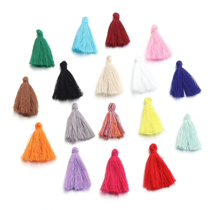 SUPERVALUECHOICE HCSEYE00014 Mini Cotton Tassel Charms, 1.18 Inch Handmade Tassels for DIY Jewelry Making