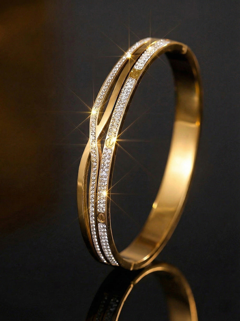 SUPÊR VÃLUE CHOICE HCSEX00041 Cross-design diamond bracelet