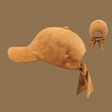 SUPERVALUECHOICE HCSEK00038 Suede Bow Baseball Cap Women Bow Adjustable Fashion Hat