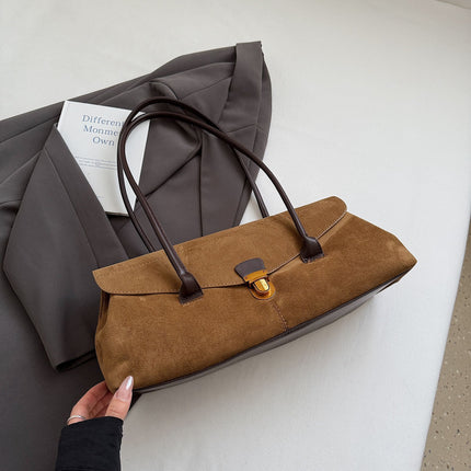 SuperValueChoice HCSEFA00037 Luxury Suede Tote Bag Women Brown Shoulder Handbag