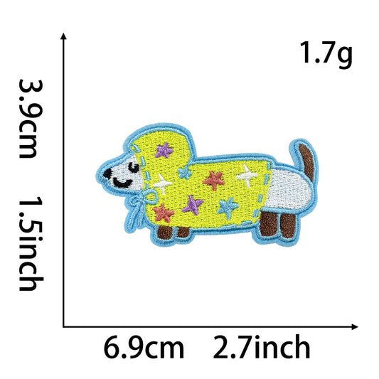 SUPERVALUECHOICE HCSEYB00028 Cartoon Dachshund Embroidered Fabric Patches
