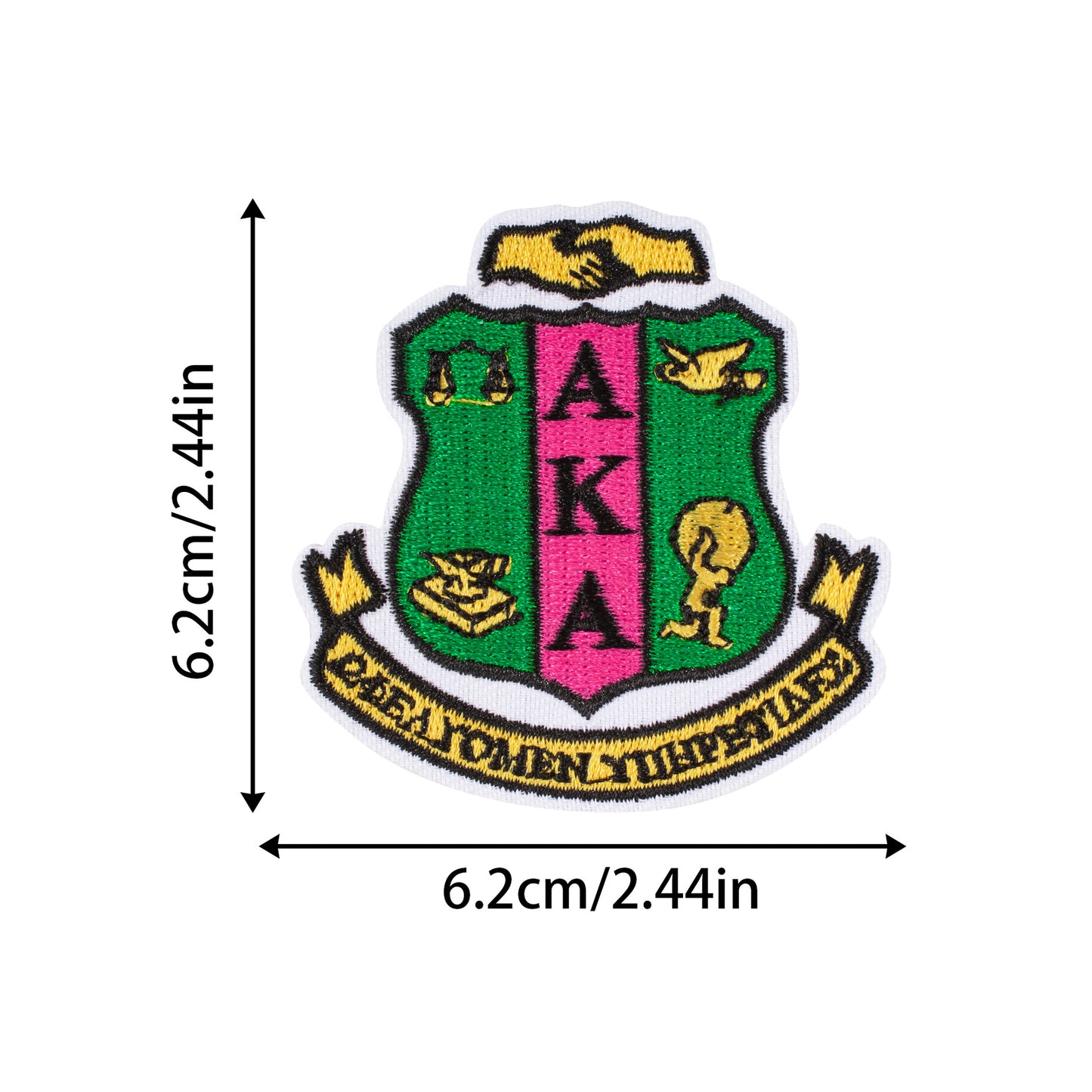SUPERVALUECHOICE HCSEYSB00110 16Pcs AKA 1908 Themed Green Pink Embroidered Iron On Patches Clothing DIY Appliques