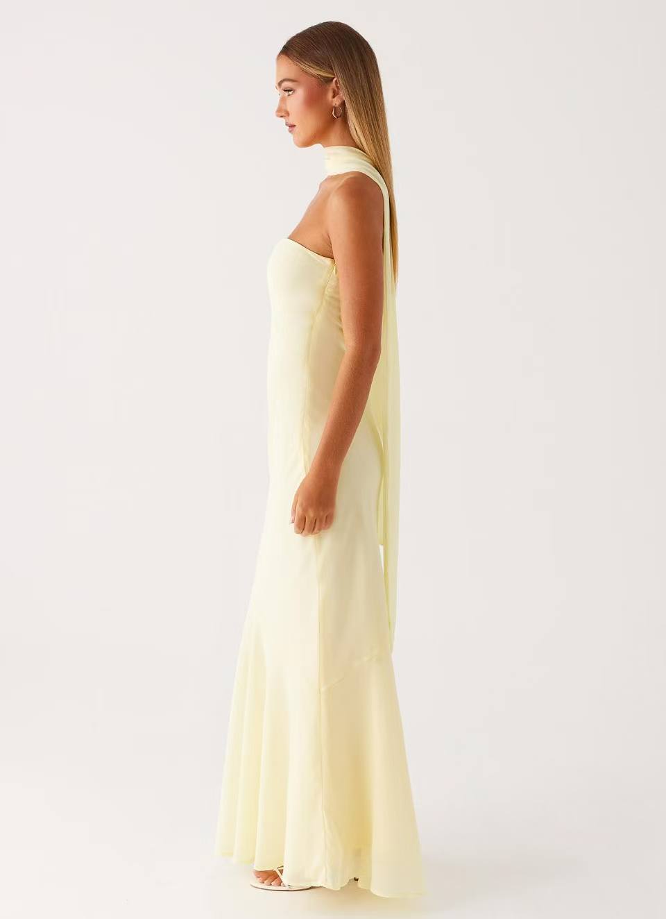 SUPERVALUECHOICE HCSEAB00005 Floral Chiffon Strapless Maxi Dress
