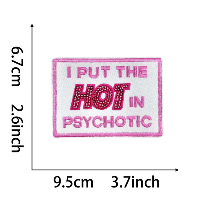 SUPERVALUECHOICE HCSEYB00025 Pink English Letter Embroidered Fabric Patch