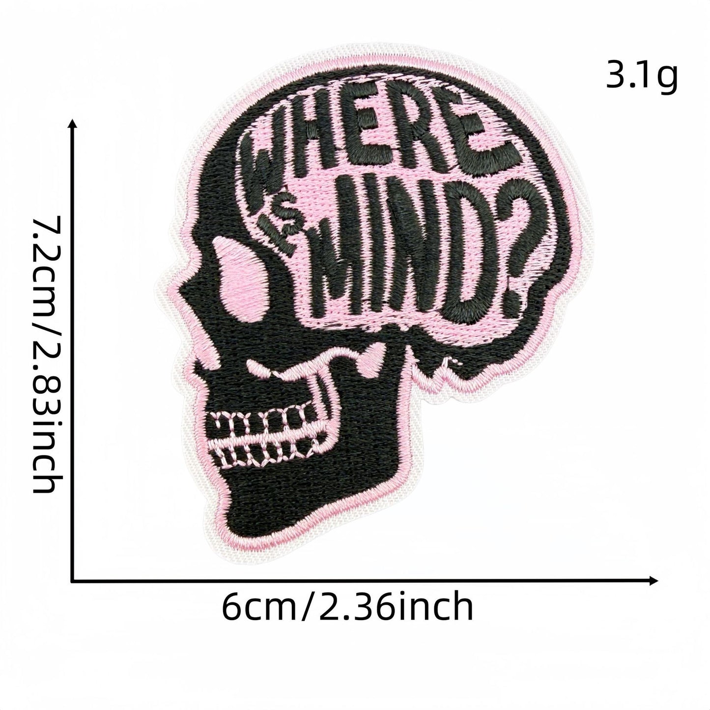 SUPERVALUECHOICE  HCSEYB00005 Sweet and Edgy Heart-Shaped Skull and Butterfly Embroidered Fabric Patch