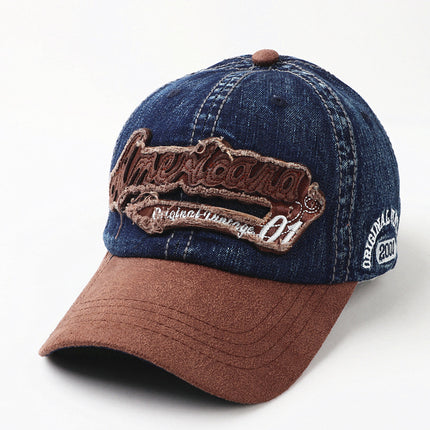 SUPERVALUECHOICE HCSEK00037  Vintage Washed Suede Denim Patch Baseball Cap