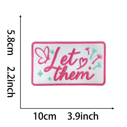 SUPERVALUECHOICE HCSEYB00025 Pink English Letter Embroidered Fabric Patch