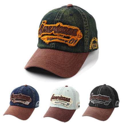 SUPERVALUECHOICE HCSEK00037  Vintage Washed Suede Denim Patch Baseball Cap