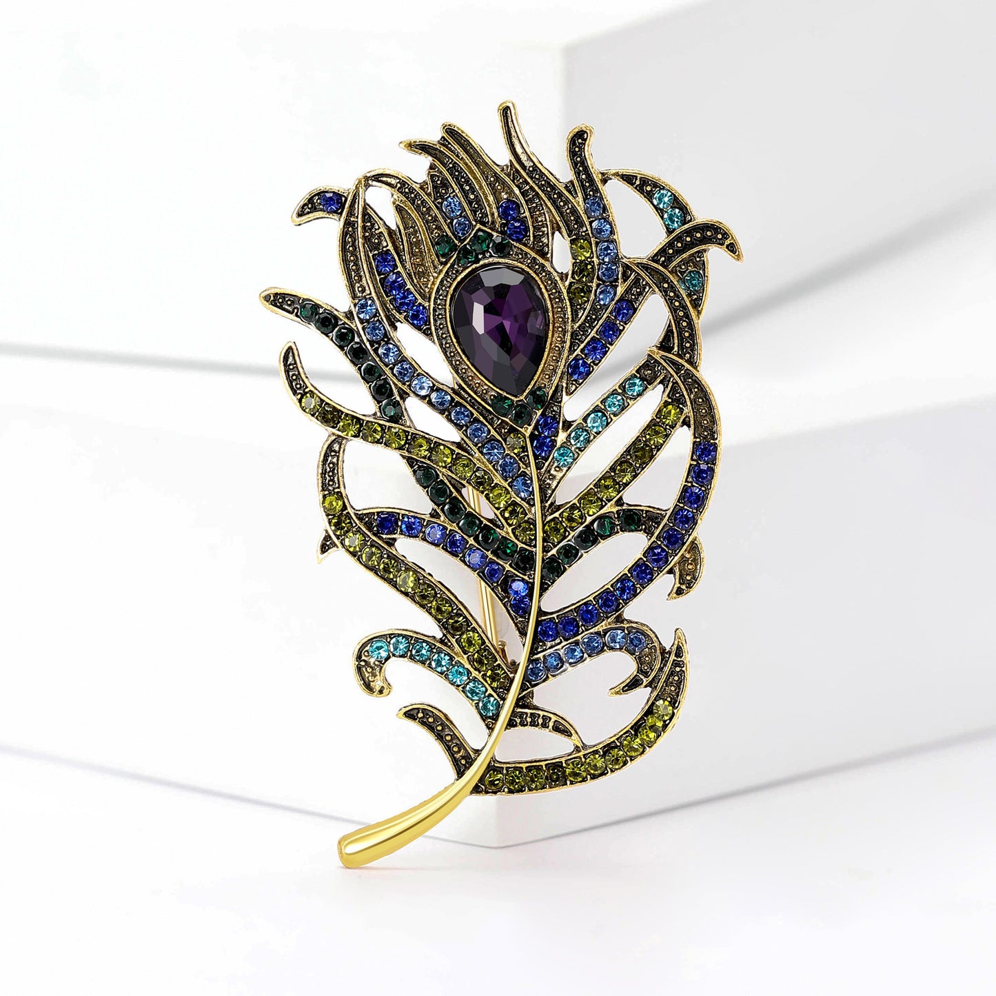 SUPERVALUECHOICE HCSESA00021 Vintage Peacock Feather Brooch