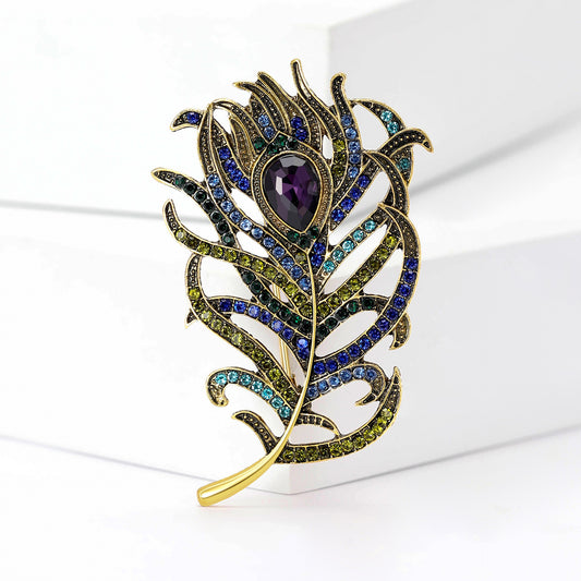 SUPERVALUECHOICE HCSESA00021 Vintage Peacock Feather Brooch