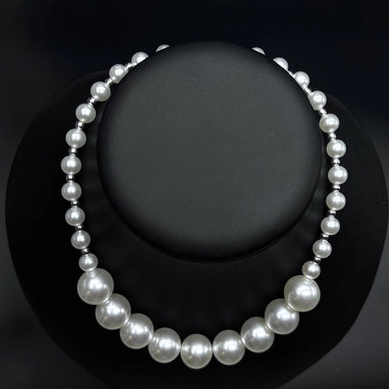 SUPERVALUECHOICE HCSEN00001 Classic White Single Strand Big Pearl Collar Necklace for Women Daily & Party Jewelry