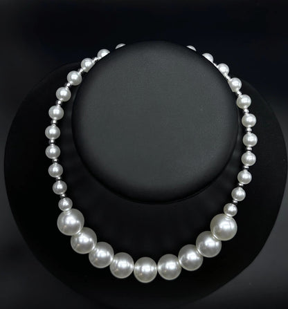 SUPERVALUECHOICE HCSEN00001 Classic White Single Strand Big Pearl Collar Necklace for Women Daily & Party Jewelry