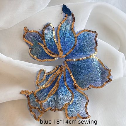 SUPERVALUECHOICE HCSEYC00011 Sequin Flower Embroidered Lace Fabric Patch