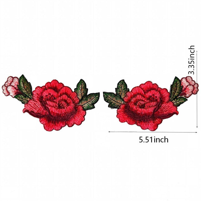 SUPERVALUECHOICE HCSEYB00097 Pair of Floral Embroidery Patches Matching Set