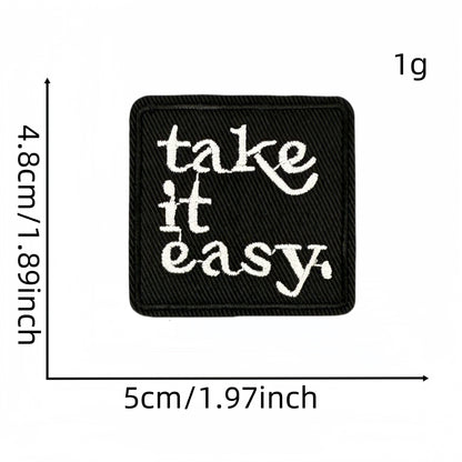SUPERVALUECHOICE HCSEYSB00027 9Pcs Motivational Slogan Embroidered Iron On Patches Clothing DIY Decoration Appliques