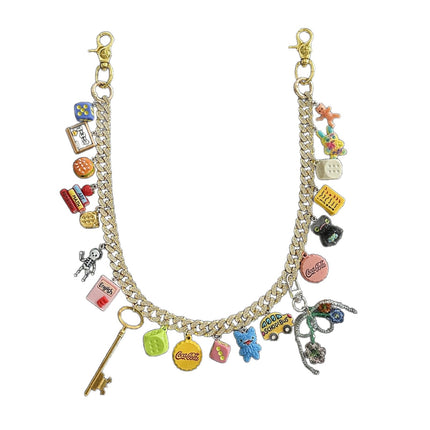 SUPERVALUECHOICE  CHRISTMAS HCSESD00007 Gold Diamond Studded Cuban Chain Bag Pendant