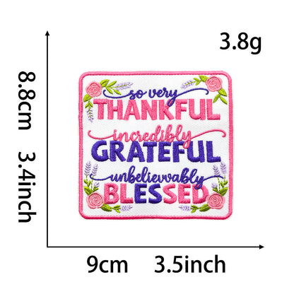 SUPERVALUECHOICE HCSEYB00034 Vintage Text Embroidered Fabric Patches