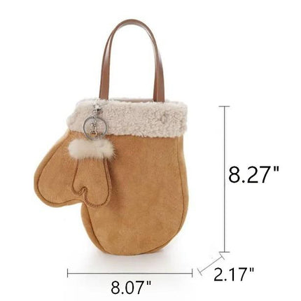 SuperValueChoice HCSEFA00039 Faux Shearling Suede Tote Bag Vintage Soft Plush Crossbody Purse