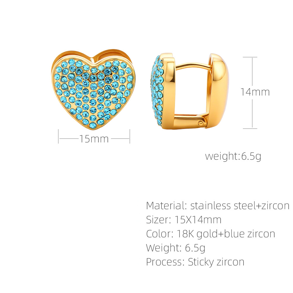 SUPERVALUECHOICE HCSETA00001 Heart-shaped zircon earrings