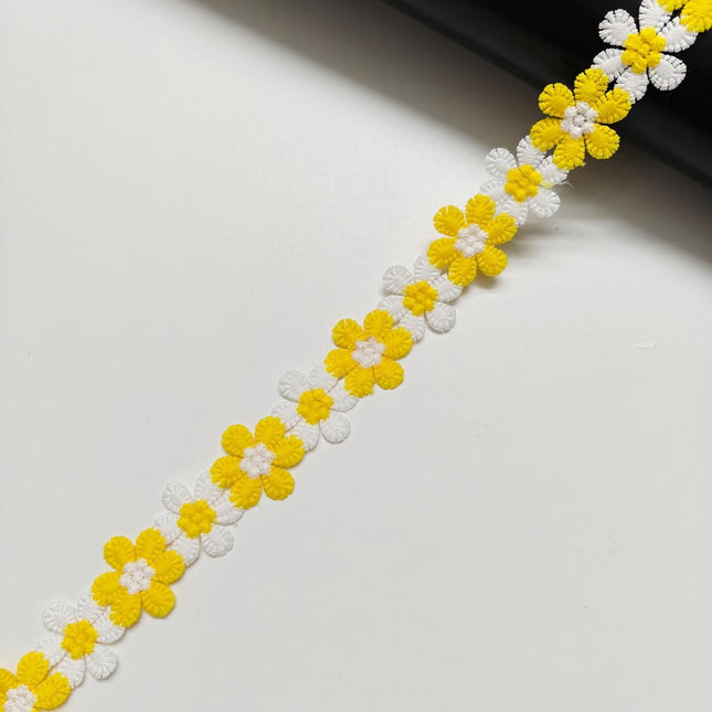 SuperValueChoice HCSEOA00016 3D Floral Embroidery Lace Trim Colorful Daisy Rose Flower Sewing Ribbon DIY Craft Lace for Apparel Bag Decor