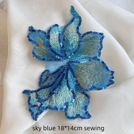 SUPERVALUECHOICE HCSEYC00011 Sequin Flower Embroidered Lace Fabric Patch