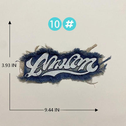 SUPERVALUECHOICE HCSEYE00004 Denim Letter embroidery clothing fabric patches