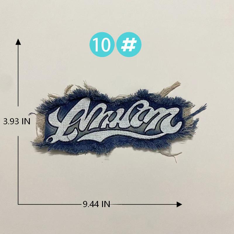 SUPERVALUECHOICE HCSEYE00004 Denim Letter embroidery clothing fabric patches