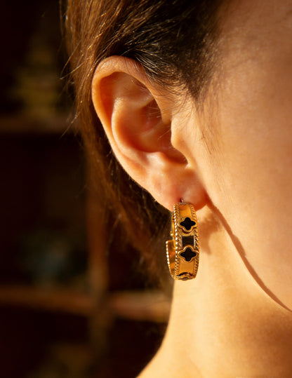 SUPERVALUECHOICE HCSETA00025 Four-Leaf Clover Kaleidoscope Earrings